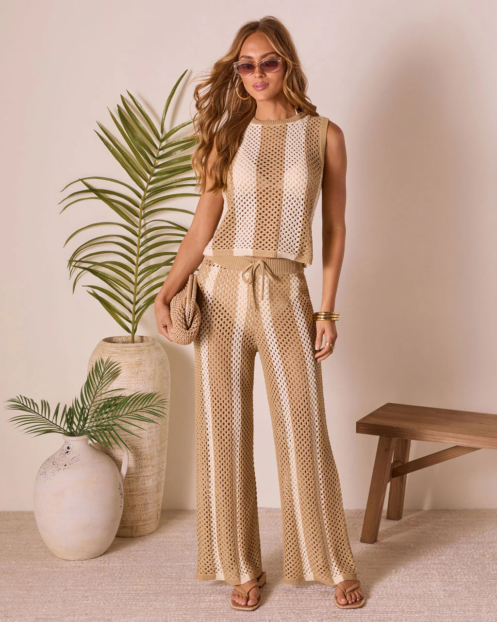 Poolside Daydream Striped Crochet Cover Up Pants | VICI