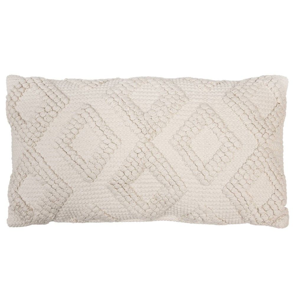 13""x24"" Bailey Diamond Throw Pillow Cream - Lush Décor | Target