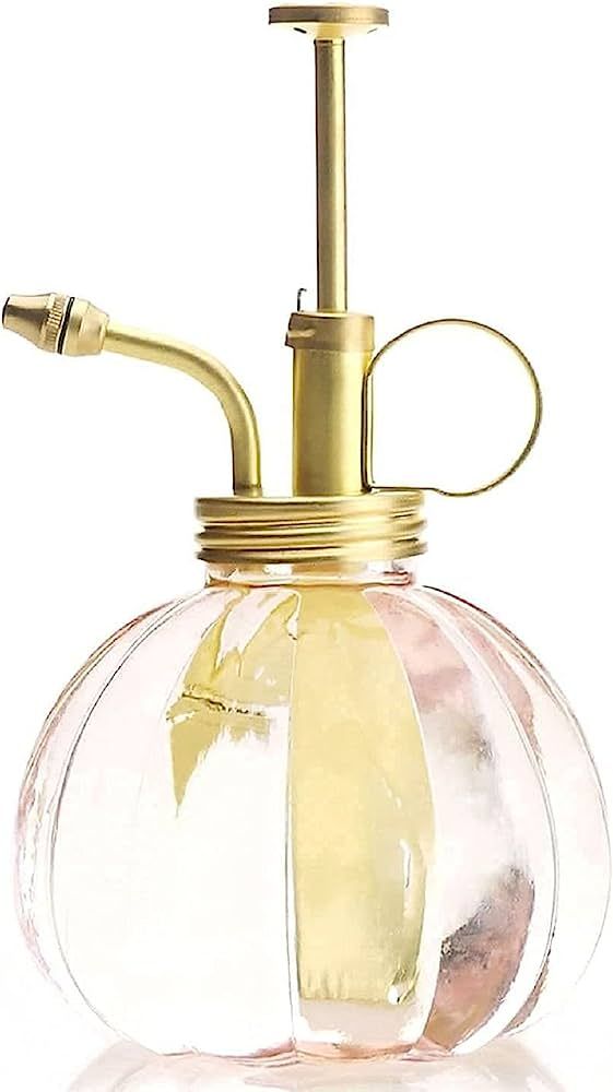 Purism Style Plant Mister- Glass Bottle (Pink Color) & Brass Sprayer (Matt Gold) | Amazon (US)