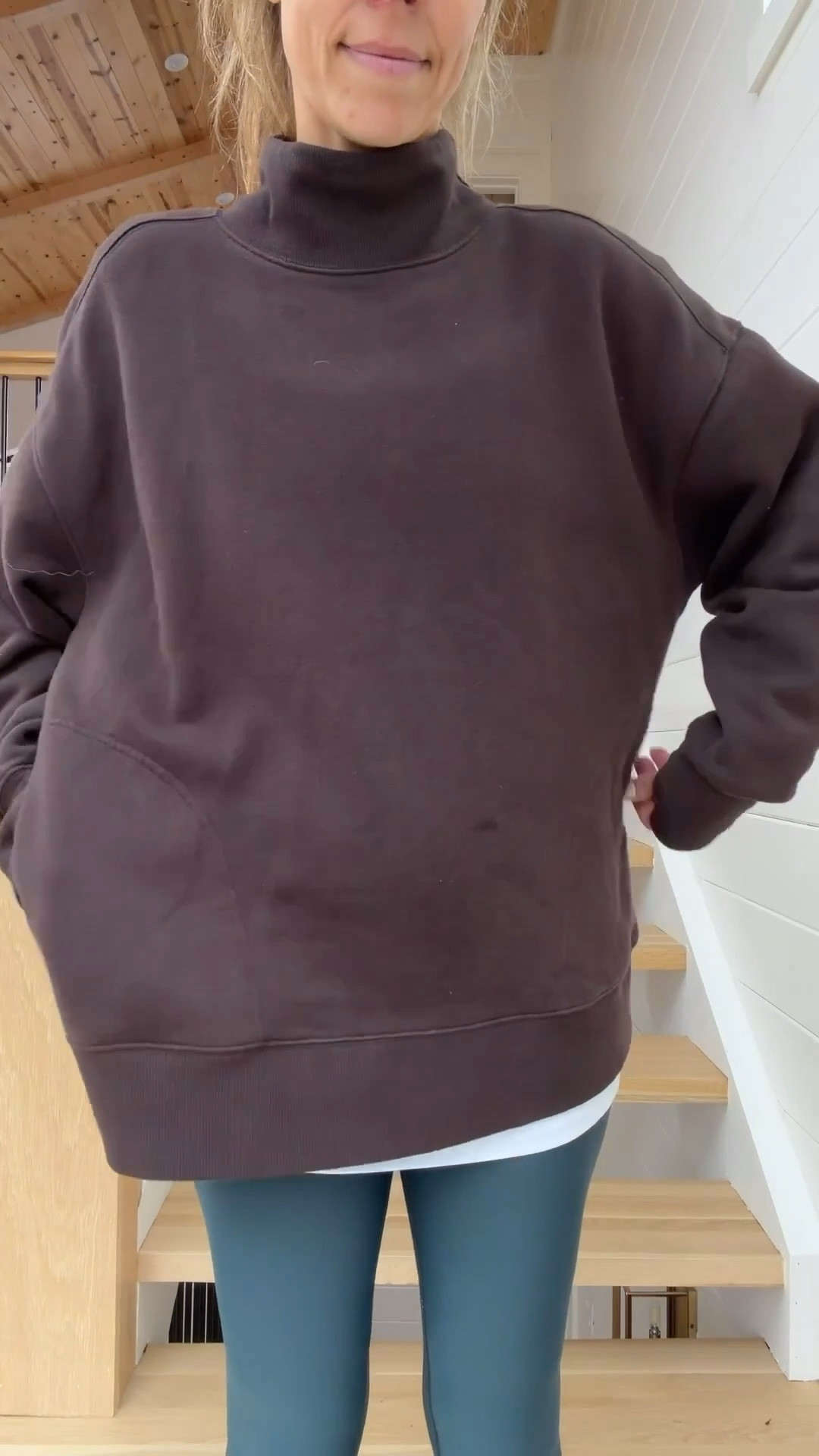 Love this oversized mock neck sweatshirt!!! Size medium. Fleece lined leggings are my fave! 



#LTKActive #LTKdayinmylife #LTKFindsUnder100