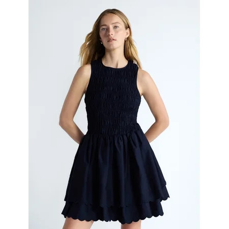 Free Assembly Women's and Women's Plus Smocked Cotton Sleeveless Mini Dress, Sizes XS-4X | Walmart (US)