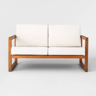 Kaufmann Wood Patio Sofa - Outdoor Sofa, Patio Furniture Set | Target