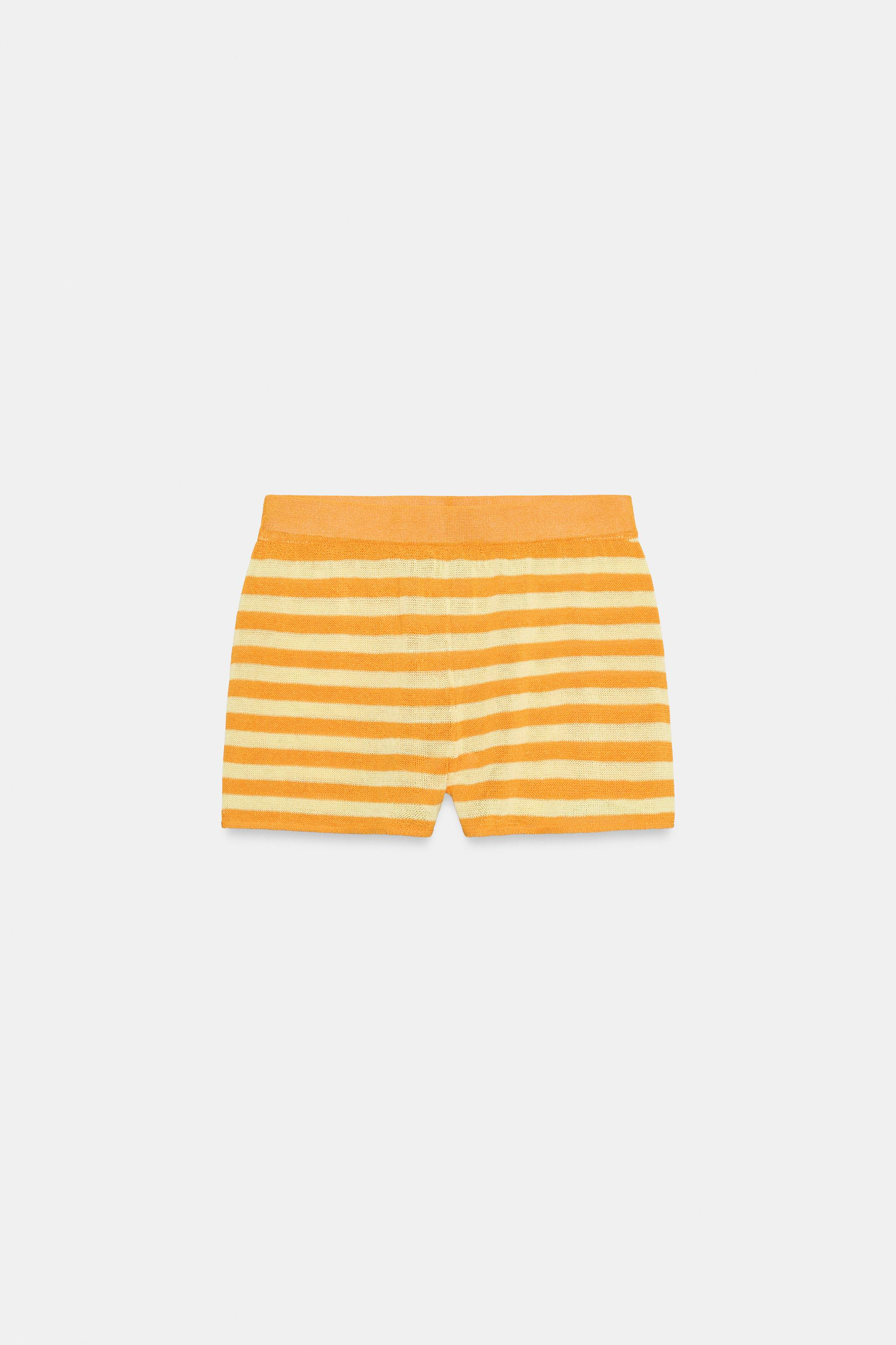 STRIPED KNIT SHORTS | Zara US