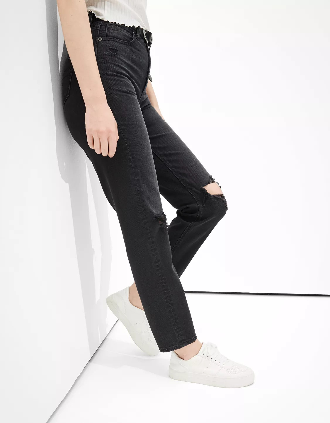 AE Ripped Mom Straight Jean | American Eagle Outfitters (US & CA)