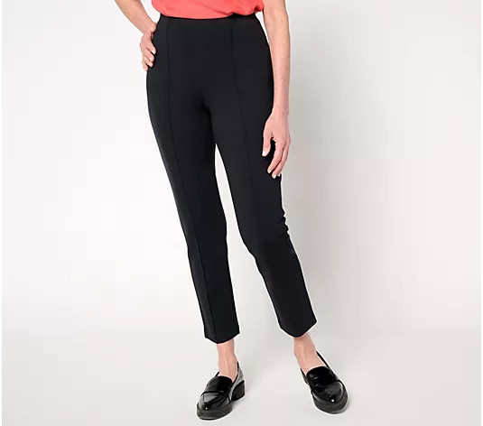 Joan Rivers Petite Signature Ponte Ankle Pants with Pintucks - QVC.com | QVC