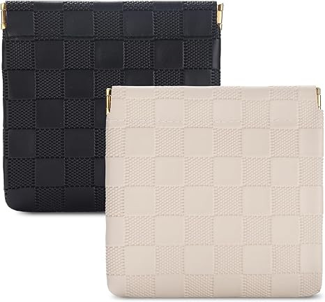 Sightor 2PCS Small Makeup Bag for Purse, Mini Cosmetic Bag Waterproof Pouch for Women, Checkered ... | Amazon (US)