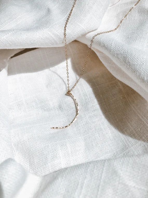 Luna Moon Necklace - crescent, moon, 14k gold filled necklace, minimalist necklace, dainty neckla... | Etsy (US)