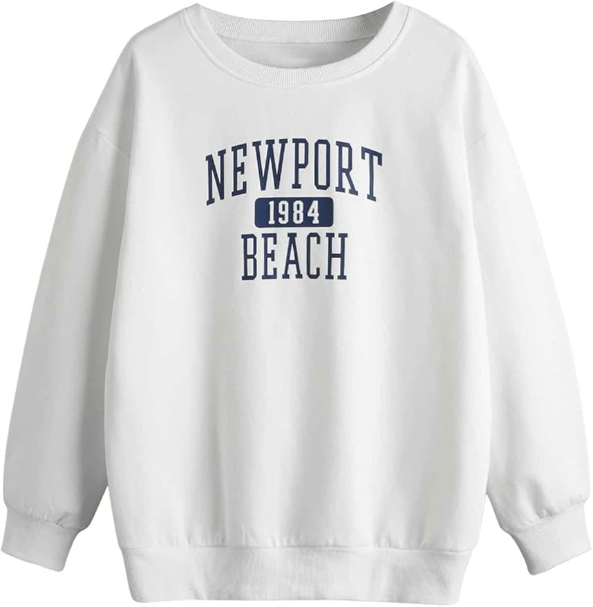 SweatyRocks Women's Casual Sweatshirt Long Sleeve Graphic Print Pullover Tops | Amazon (US)