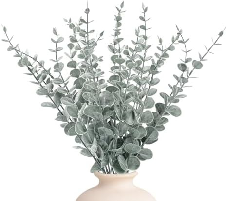 18pcs Artificial Eucalyptus Stems, Fake Greenery Leaves for Floral Arrangements, Home Office, Wed... | Amazon (US)