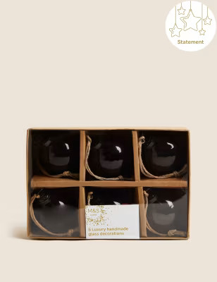 6 Pack Handmade Glass Baubles | Marks & Spencer (UK)