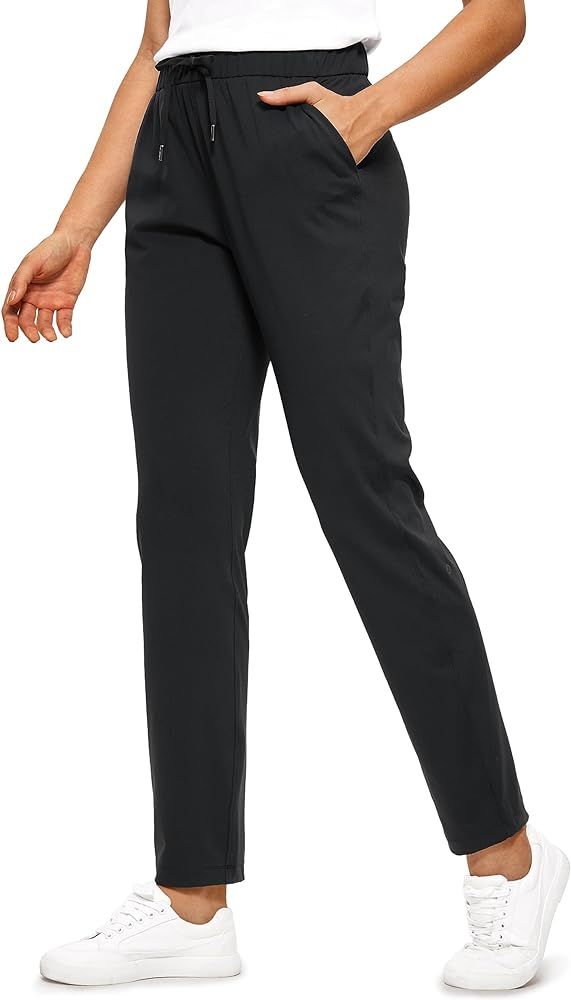 CRZ YOGA 4-Way Stretch Full Length Golf Pants for Women Tall 31" - Travel Sweatpants Workout Trou... | Amazon (US)