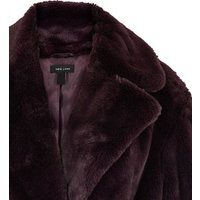 Dark Brown Faux Fur Belted Long Coat New Look | New Look (UK)