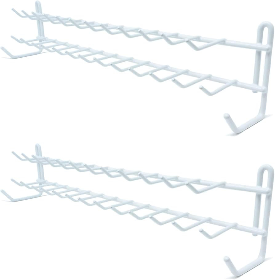Huji Wall Mount Tie and Belt Rack Organizer, White (2 Pack) | Amazon (US)