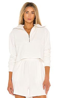 Lovers + Friends Half Zip Pullover in White from Revolve.com | Revolve Clothing (Global)
