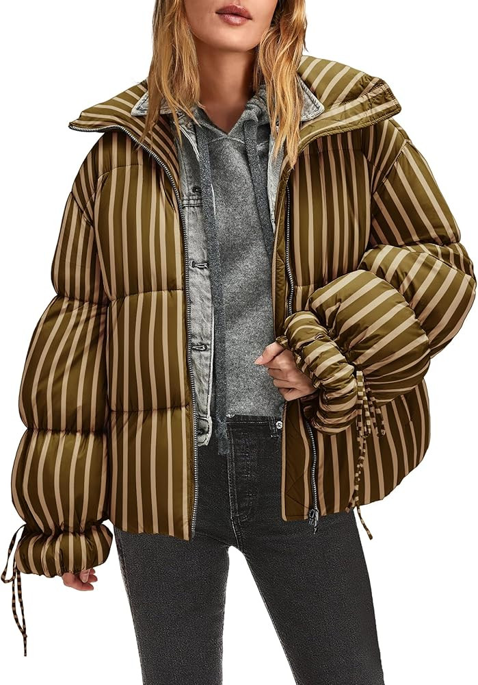 Panadila Womens Oversized Puffer Jacket Warm Winter Cozy Coats Casual Baggy Full Zip Up Puffer Co... | Amazon (US)