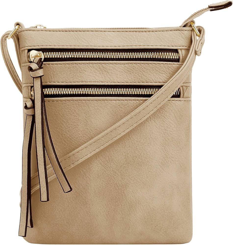 DELUXITY | Crossbody Purse Bag | Functional Multi Pocket Double Zipper Purse | Adjustable Strap |... | Amazon (US)