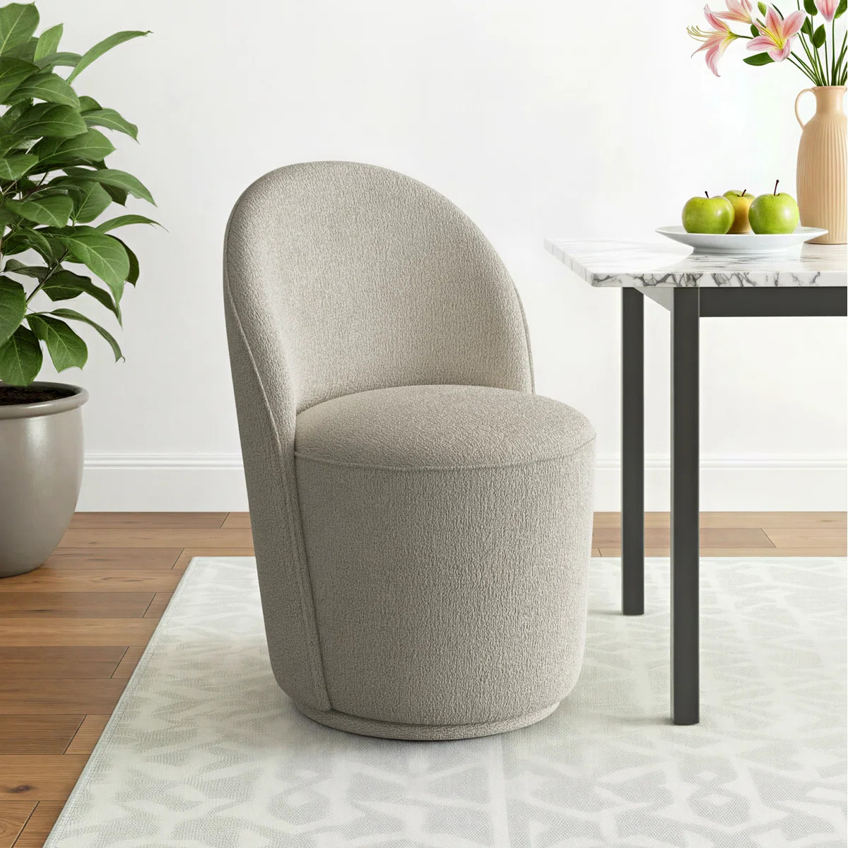 Lynn Upholstered Swivel Dining Chair (Set of 2) | Wayfair North America
