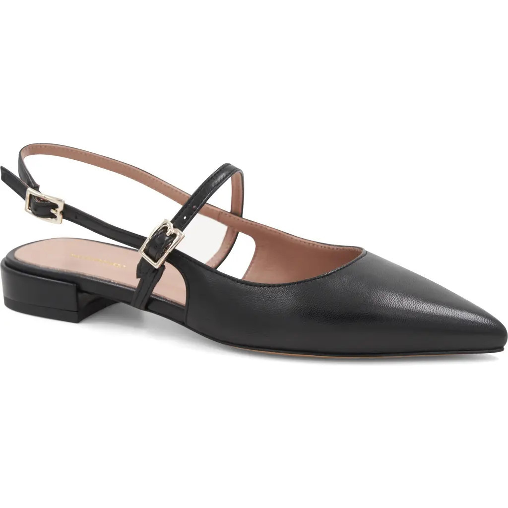 Bruno Magli Martina Slingback Mary Jane Pointed Toe Flat in Black at Nordstrom, Size 11 | Nordstrom