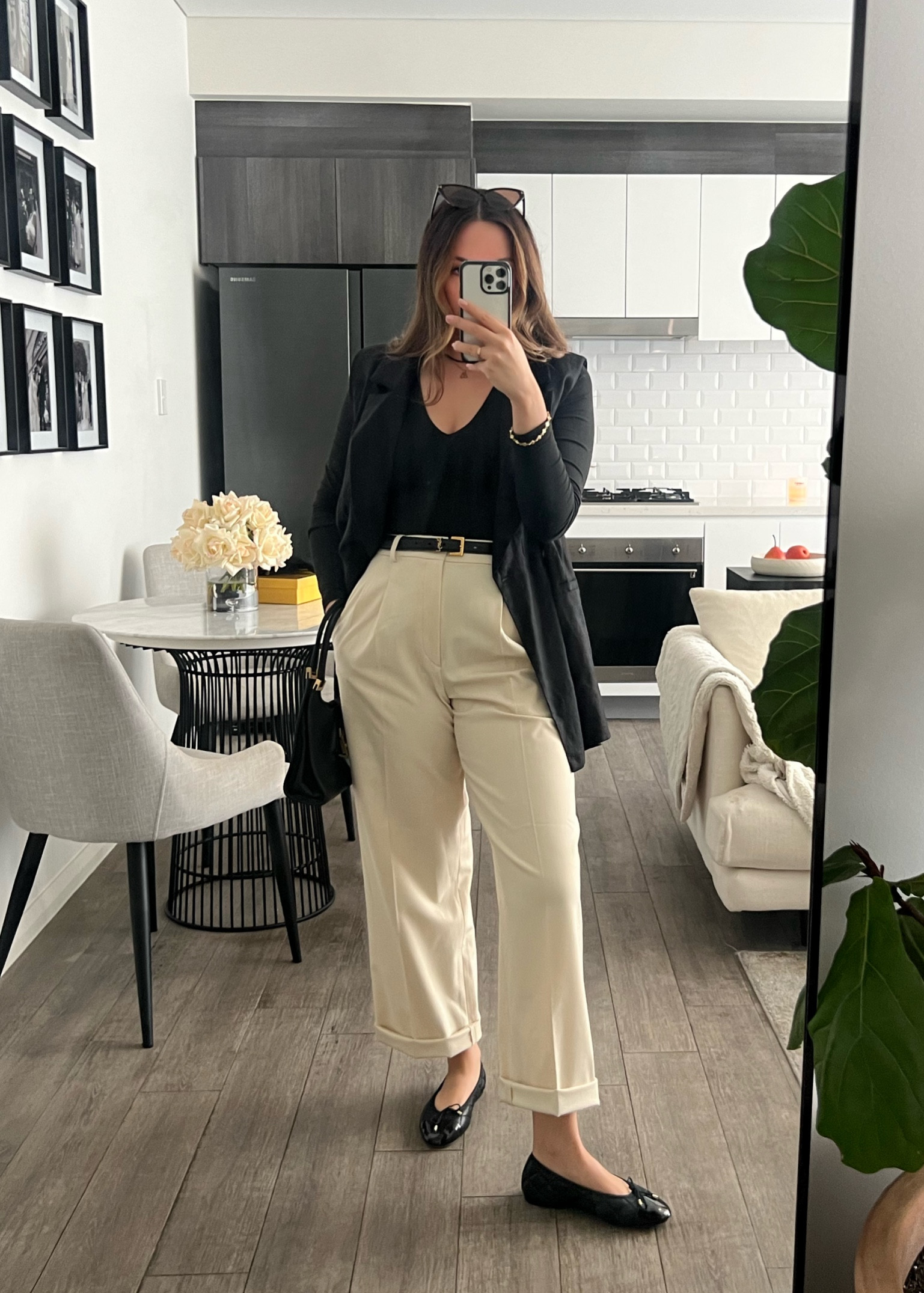 Tailored pant and open vest workwear fit 

#LTKaustralia #LTKfit #LTKworkwear