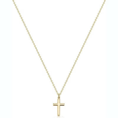 Summit Adventure 14K Gold Plated Cross Necklace - Minimalist Faith Pendant with Dainty Chain, Religious Jewelry | Target