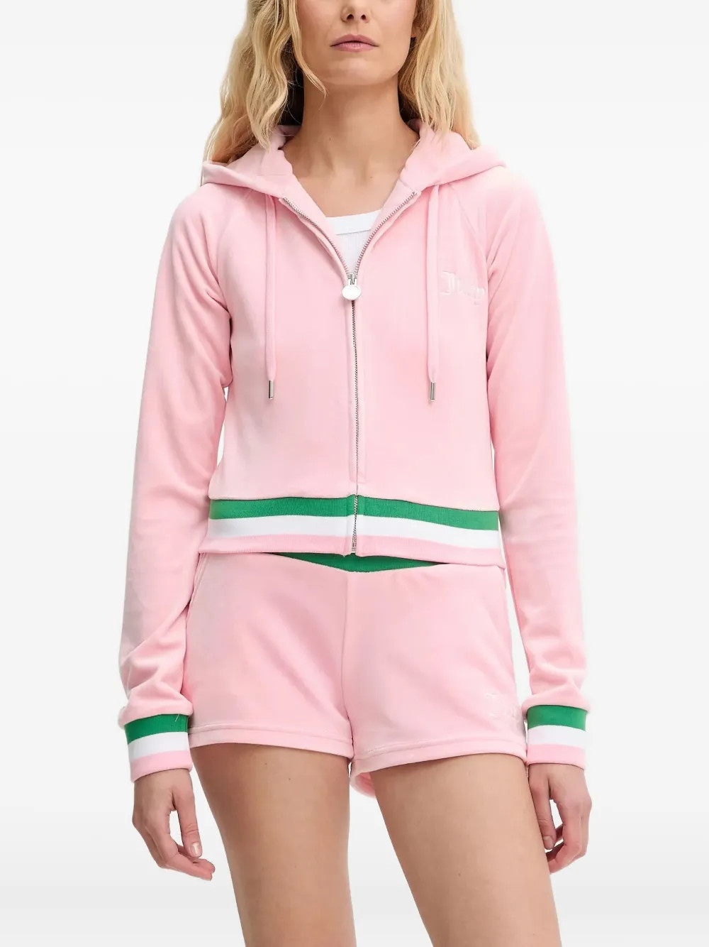 Juicy Couture velour zip-up hoodie - Pink | Farfetch Global