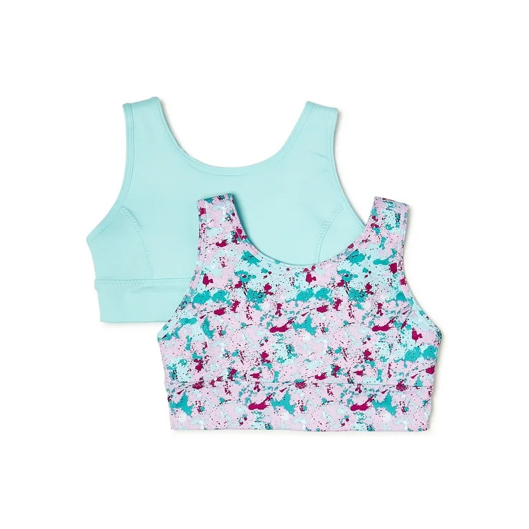 Athletic Works Girls Sports Bra, 2 Pack, Sizes XS-XXL | Walmart (US)