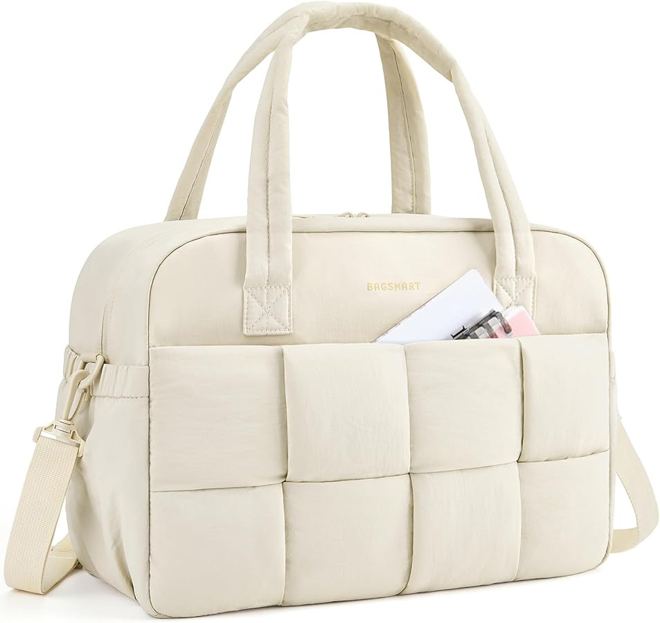 BAGSMART Gym Bag for Women, Personal Item Puffer Duffle Bag, Weekender Overnight Carry On Tote Ha... | Amazon (US)