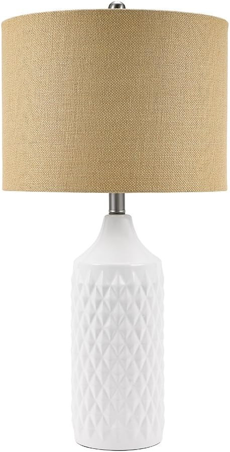 Catalina Lighting 19970-001 Modern Ceramic Table Lamp with Burlap Shade for Living, Family, Bedro... | Amazon (US)
