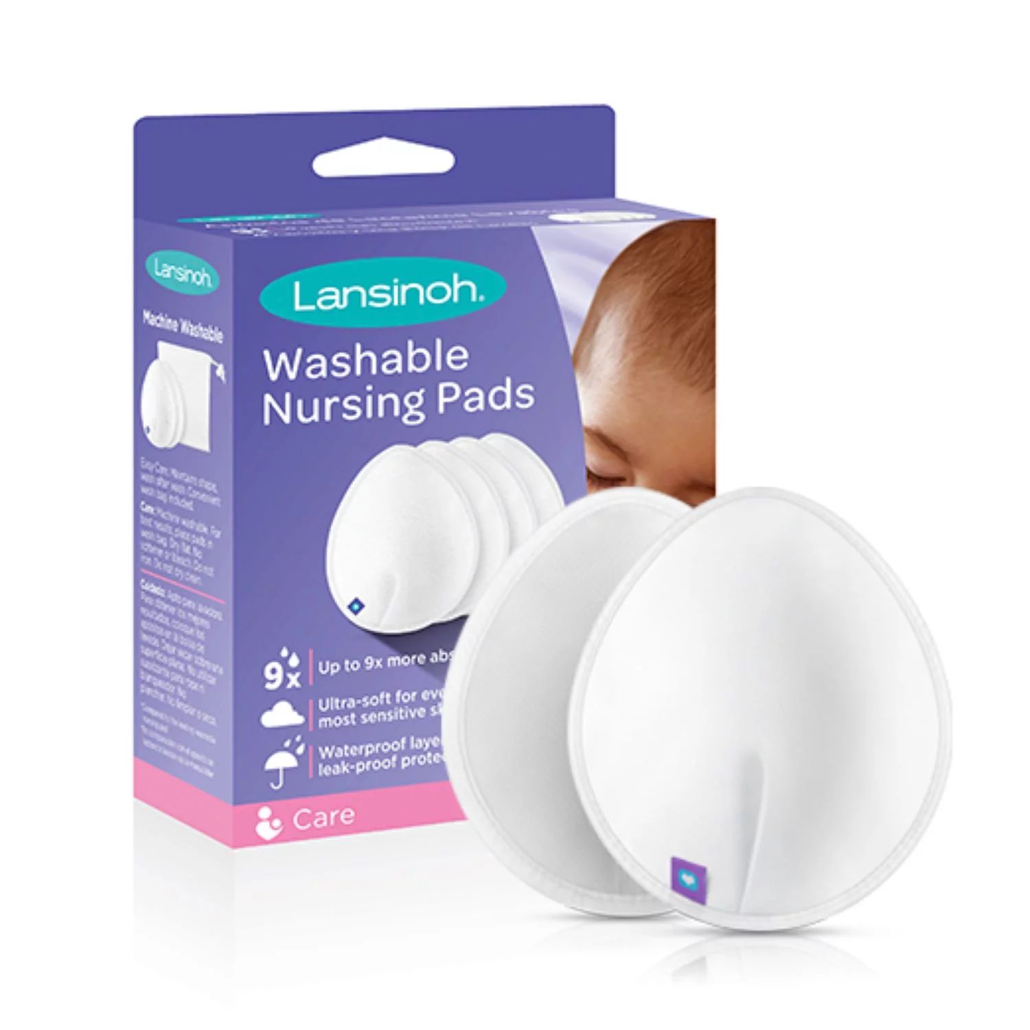 Lansinoh Reusable Washable Nursing Pads with Superior Absorbency & Comfort, Pack of 4 Pads & Wash... | Walmart (US)