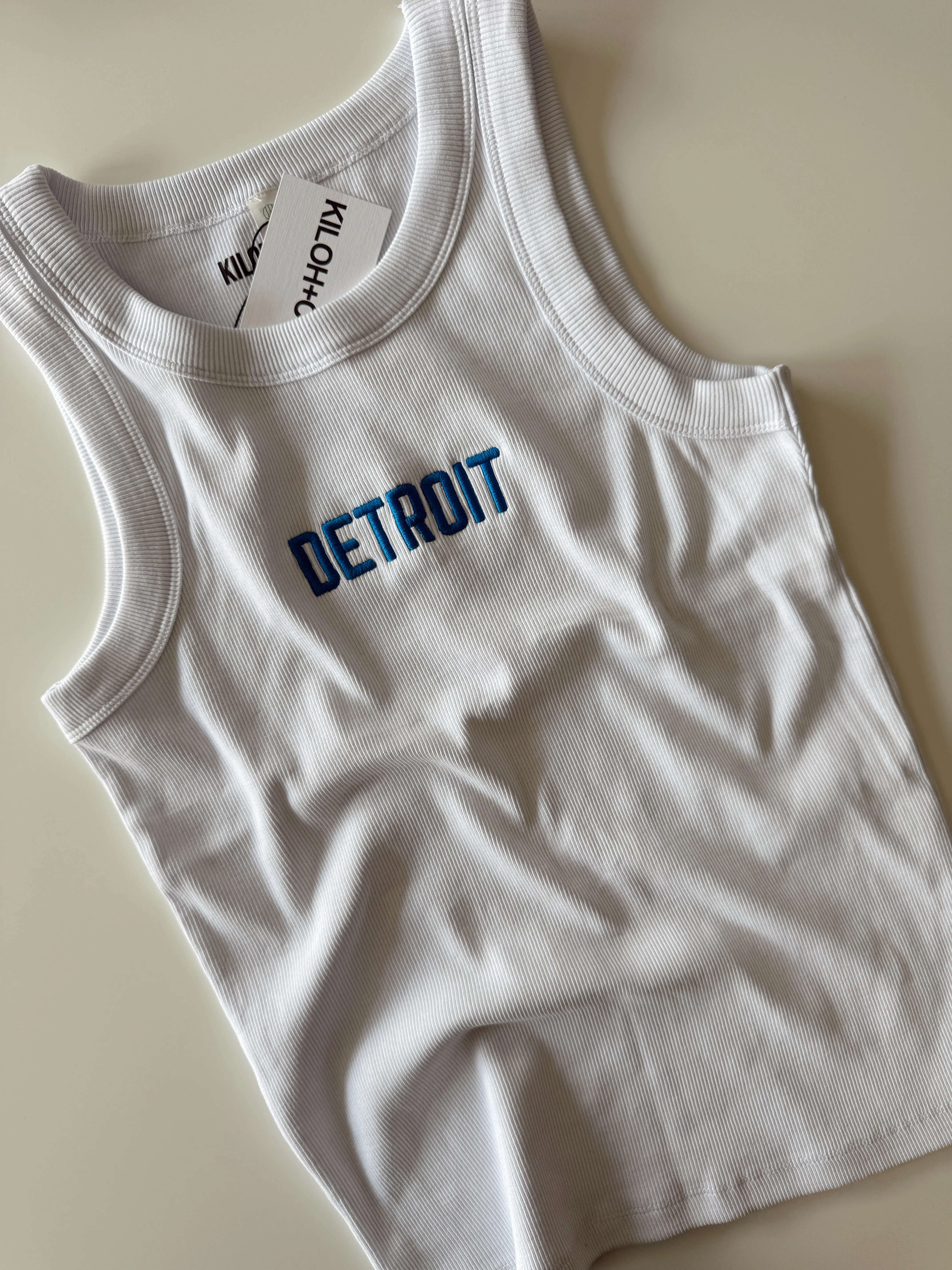 PREORDER Detroit White + Blue Tank | Kiloh + Co.