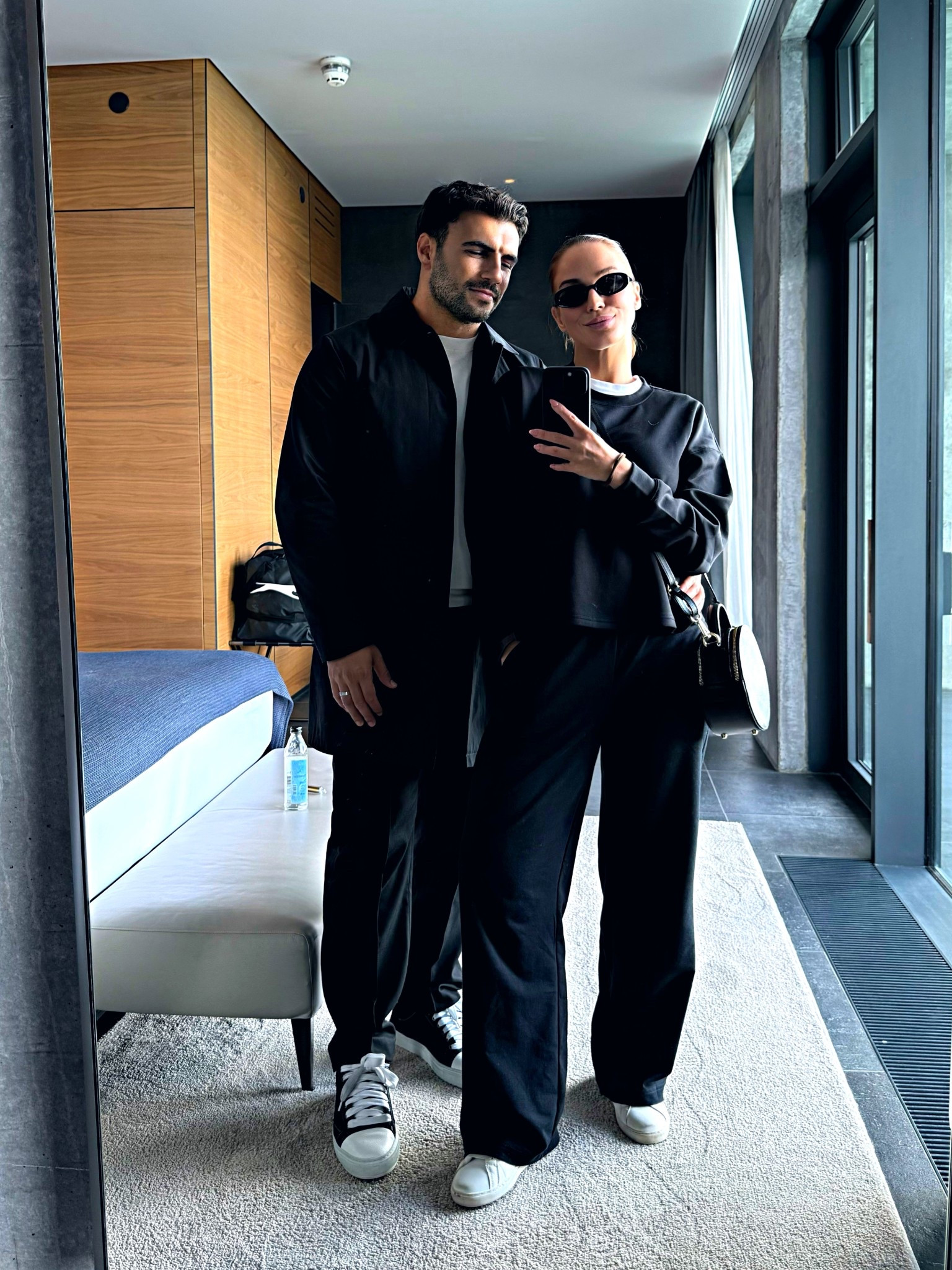 Black oversized crewneck sweatshirt and wide leg black joggers. 

#LTKtravel #LTKuk #LTKsummer