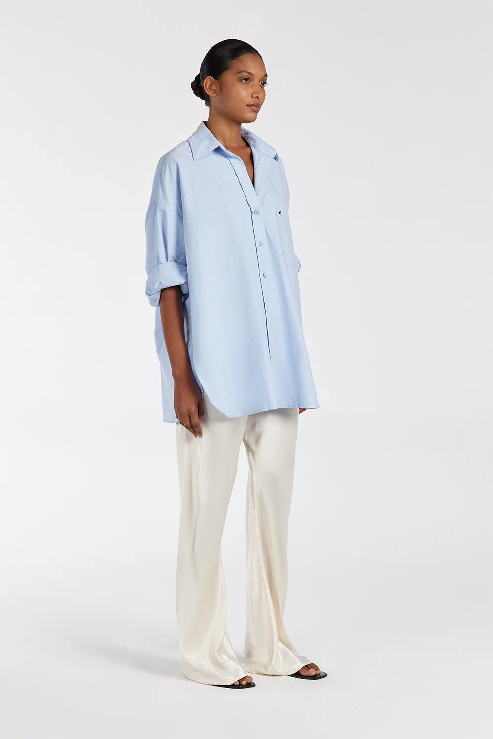 MYKA CREAM SATIN PANT | DISSH