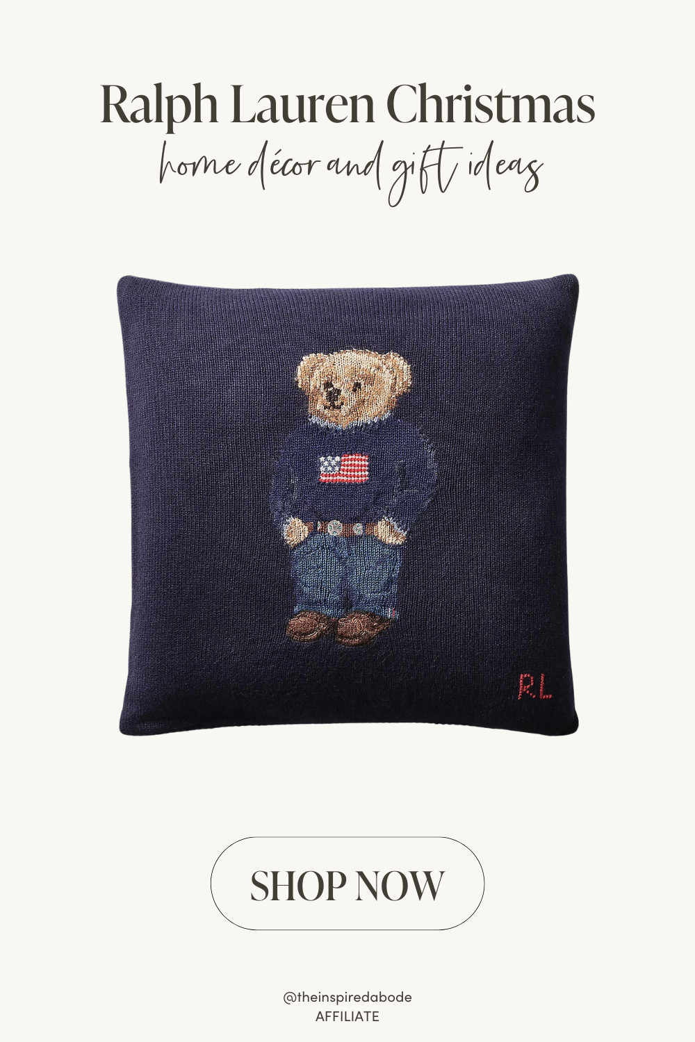 A little playful, a little nostalgic... the iconic Polo Bear pillow adds instant RL charm 🤍 

 #LTKHoliday #LTKHome