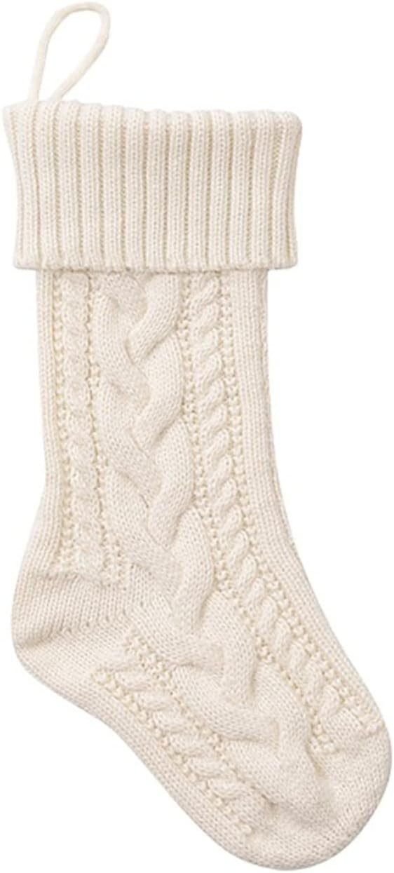 Christmas Stockings Cable Knitted 18" Extra Large Personalized Plain Hanging Stocking Natural Cla... | Amazon (US)