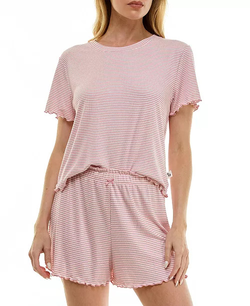 Women's Striped Top & Shorts, 2-Piece Set | Macy's