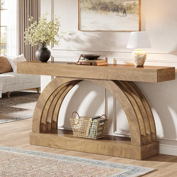 Tribesigns 63-Inch Entryway Table, 2-Tier Sofa Table Behind the Couch, Farmhouse Narrow Unique Ar... | Amazon (US)