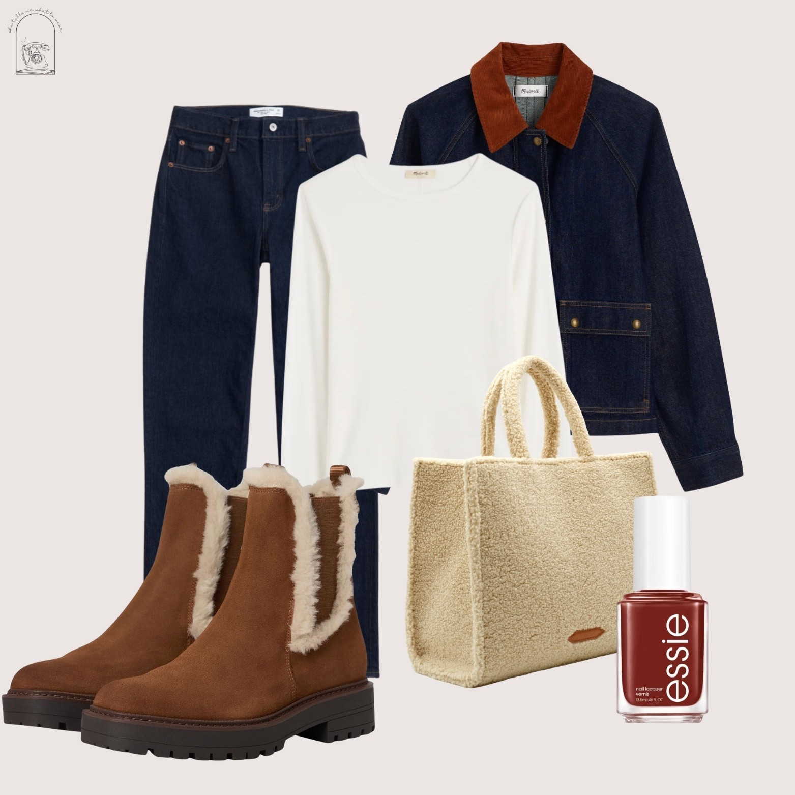 casual fall outfit with denim on denim, my staple long sleeve, cozy boots and a teddy bag! 

#LTKHoliday #LTKCyberWeek #LTKgrwm