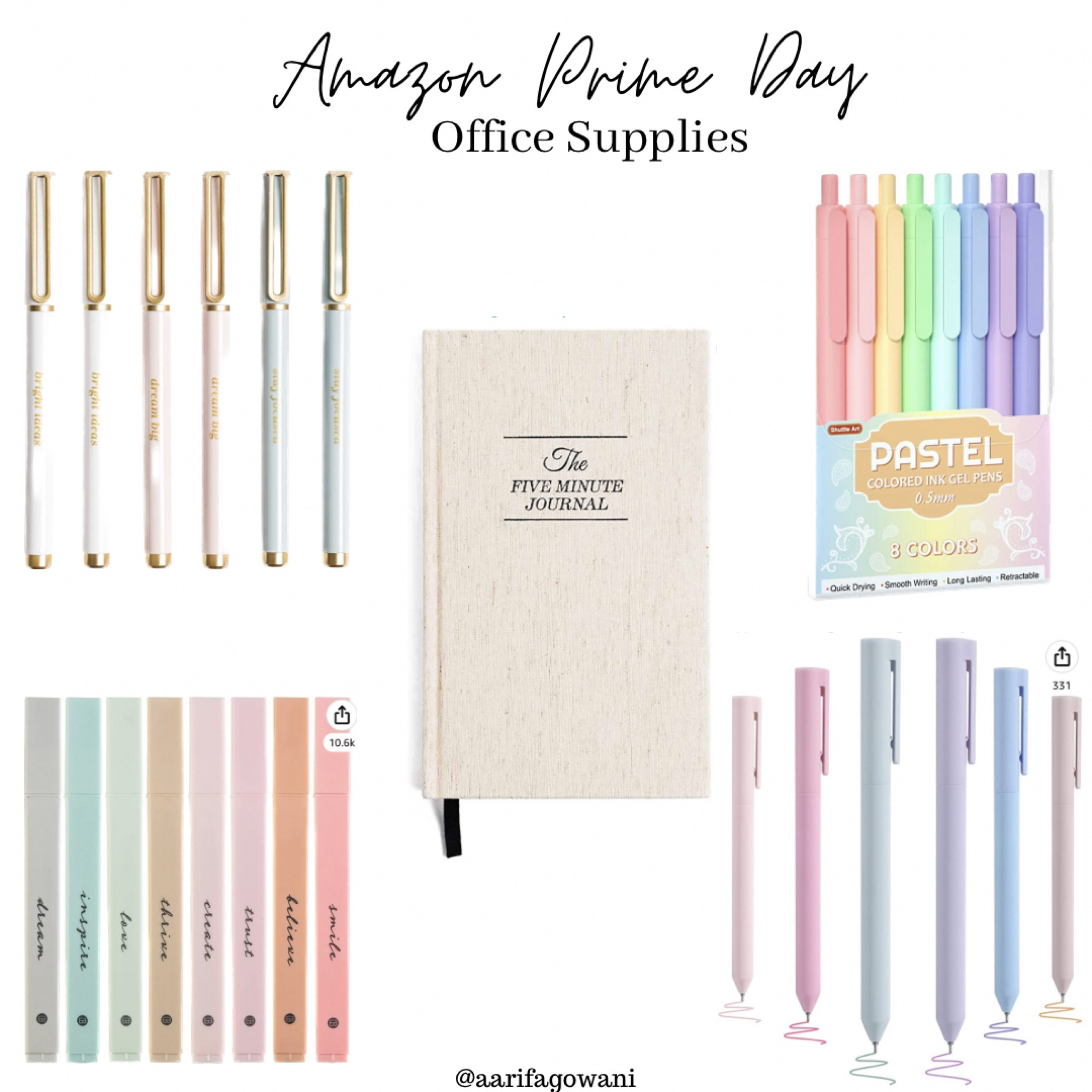 Amazon prime day sale 
Office supplies, daily journal, highlighter, pens, pastel colors, pastel colors highlighter 
