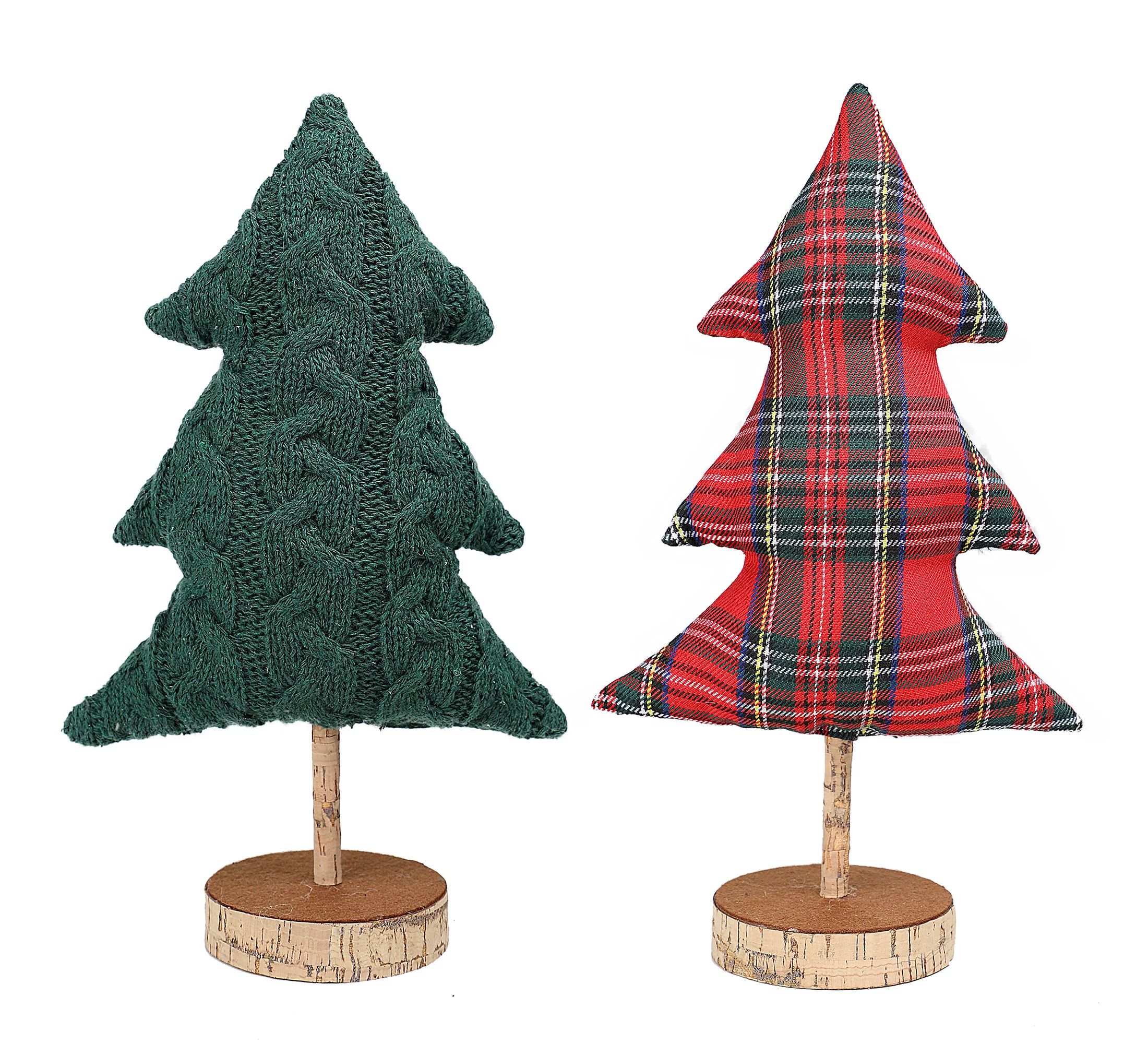 Holiday Time Large Fabric Tree Set of 2; Christmas Tabletop Décor - Walmart.com | Walmart (US)