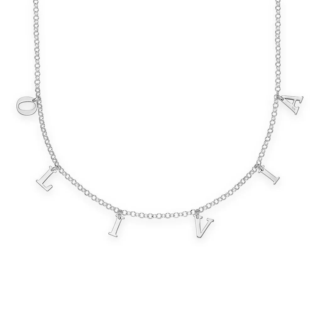 Initial Name Choker Necklace in Sterling Silver | MYKA