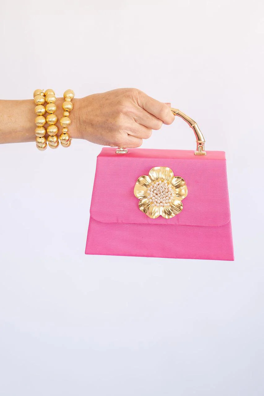 Lulu Small Pink Handbag with Gold Handle | Lisi Lerch | Lisi Lerch Inc