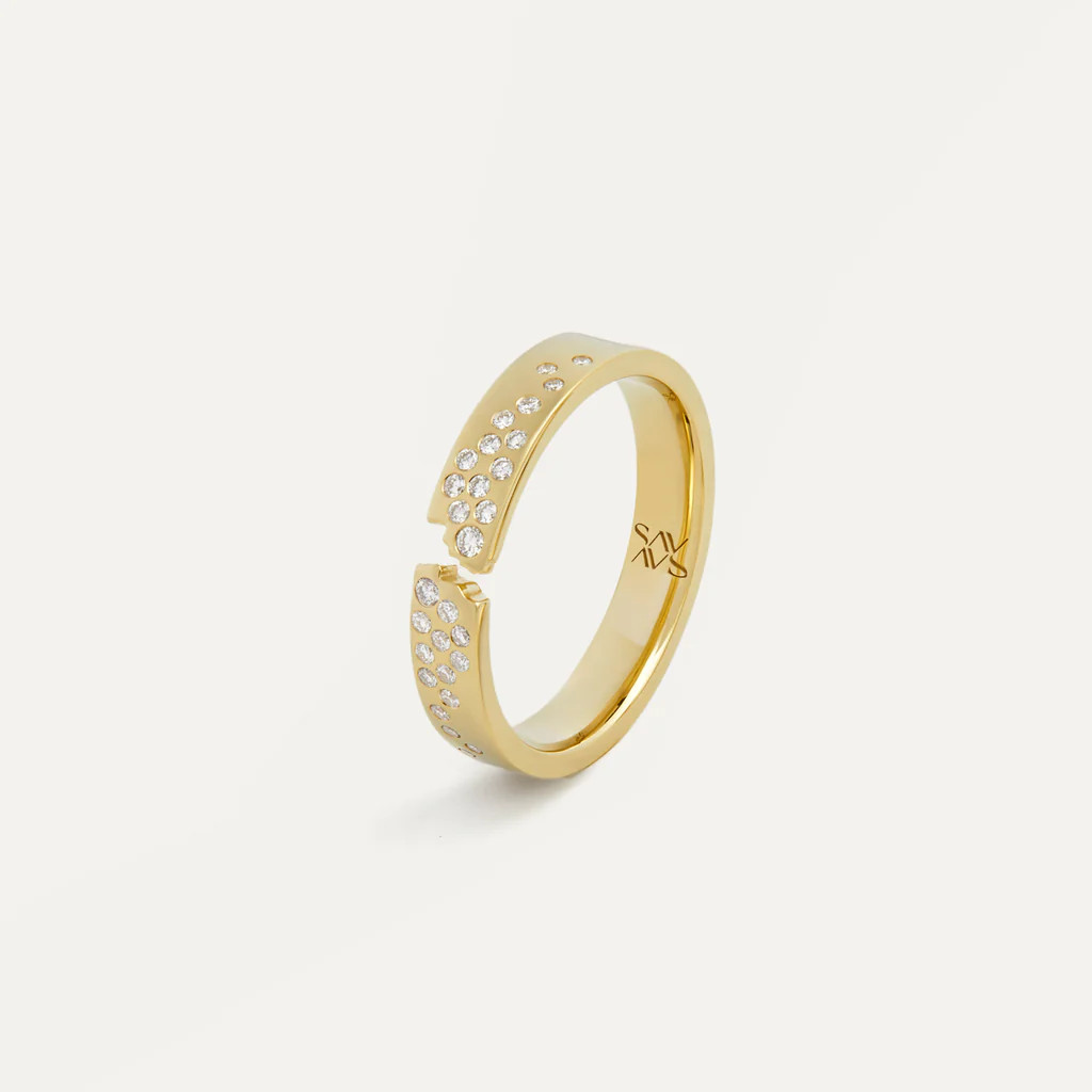 Broken Single Band Ring with Diamonds | Savannah Friedkin