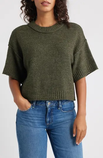 CITY BLUES Broome Crop Short Sleeve Sweater | Nordstrom | Nordstrom