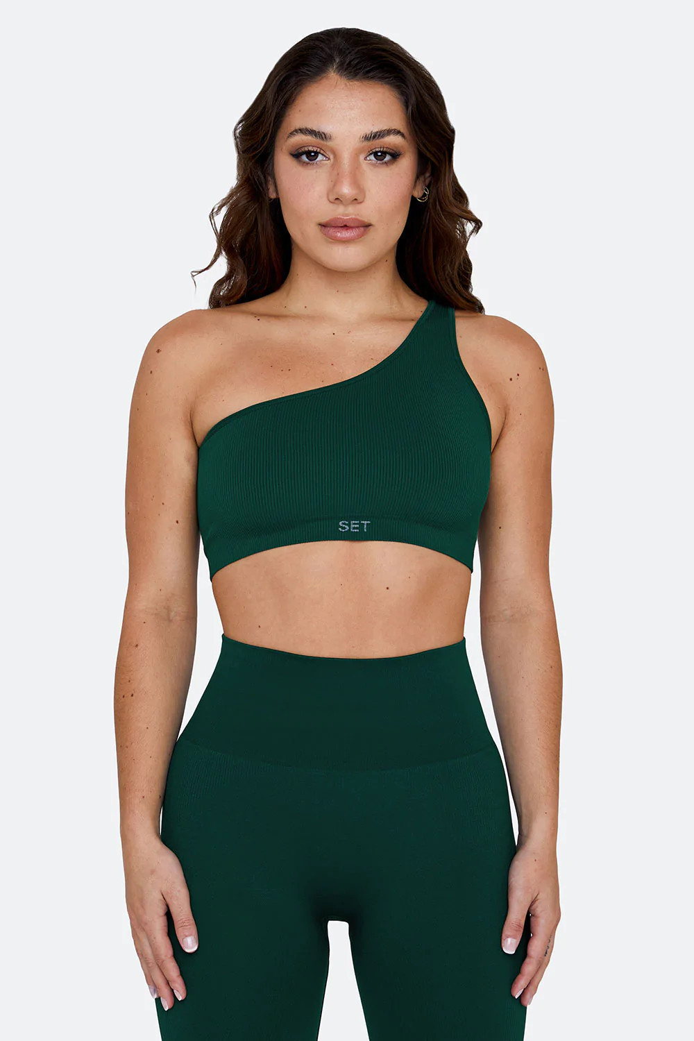 SCULPTFLEX® RIBBED ONE SHOULDER BRA - MOJITO | SET Active