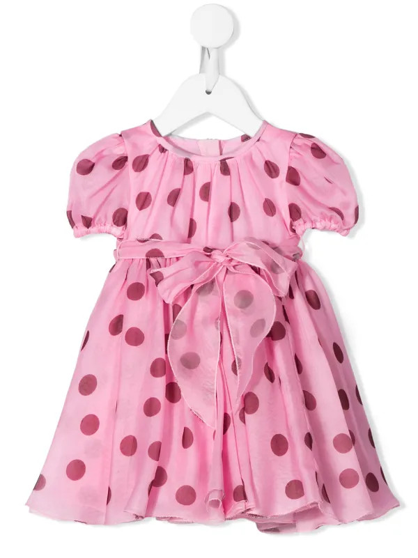 Dolce & Gabbana Kids Polka Dot Print Mini Dress | Pink | FARFETCH | Farfetch Global