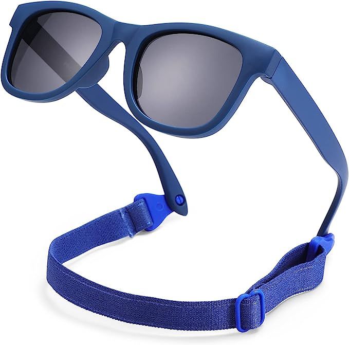 COASION Bendable Flexible Polarized Newborn Baby Sunglasses with Strap for Infant Boys Girls Age ... | Amazon (US)