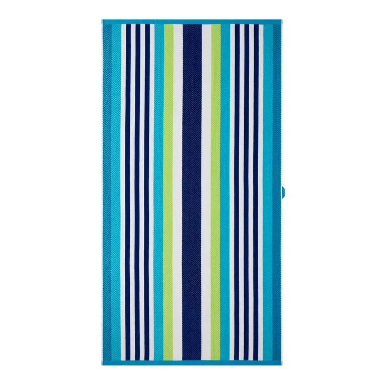 Better Homes & Gardens Cool Color Cora Vertical Stripe 38” x 72” Beach Towel - Walmart.com | Walmart (US)