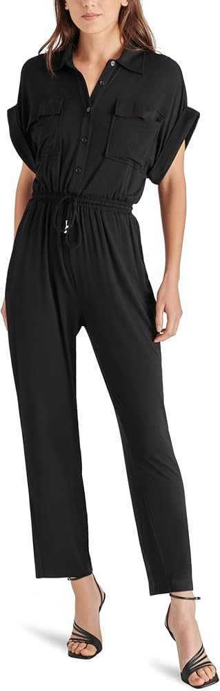 Steve Madden Apparel ALYA JUMPSUIT, Black, Large | Amazon (US)