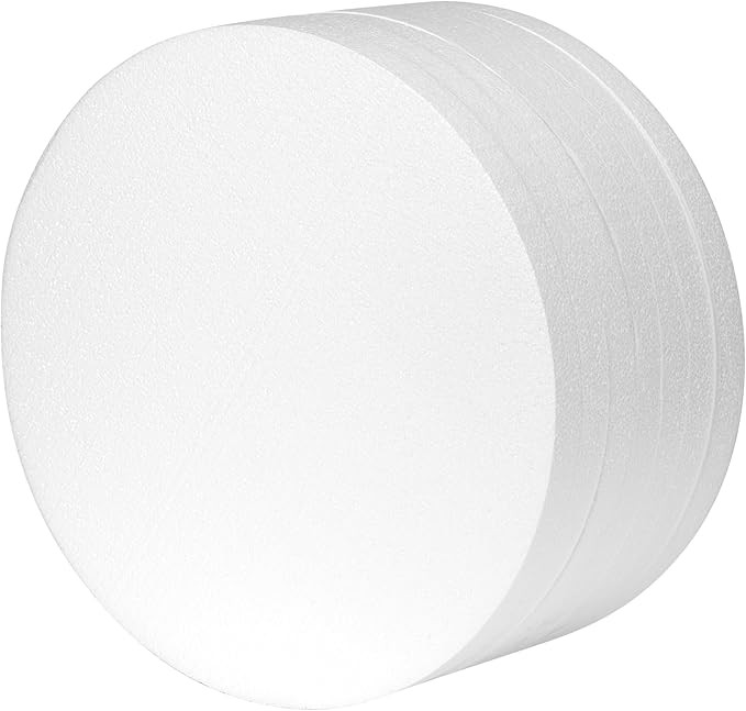 Crafare 13.6 Inch Large Foam Circles for Crafts 7 Pack 1 Inch Thick Round Polystyrene Discs White... | Amazon (US)