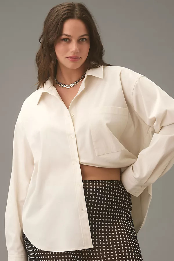 Good American Poplin Shift Buttondown Shirt | Anthropologie (US)